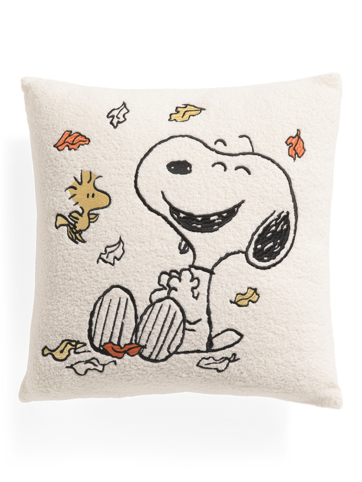 18x18 Sherpa Fall Peanuts Pillow | TJ Maxx