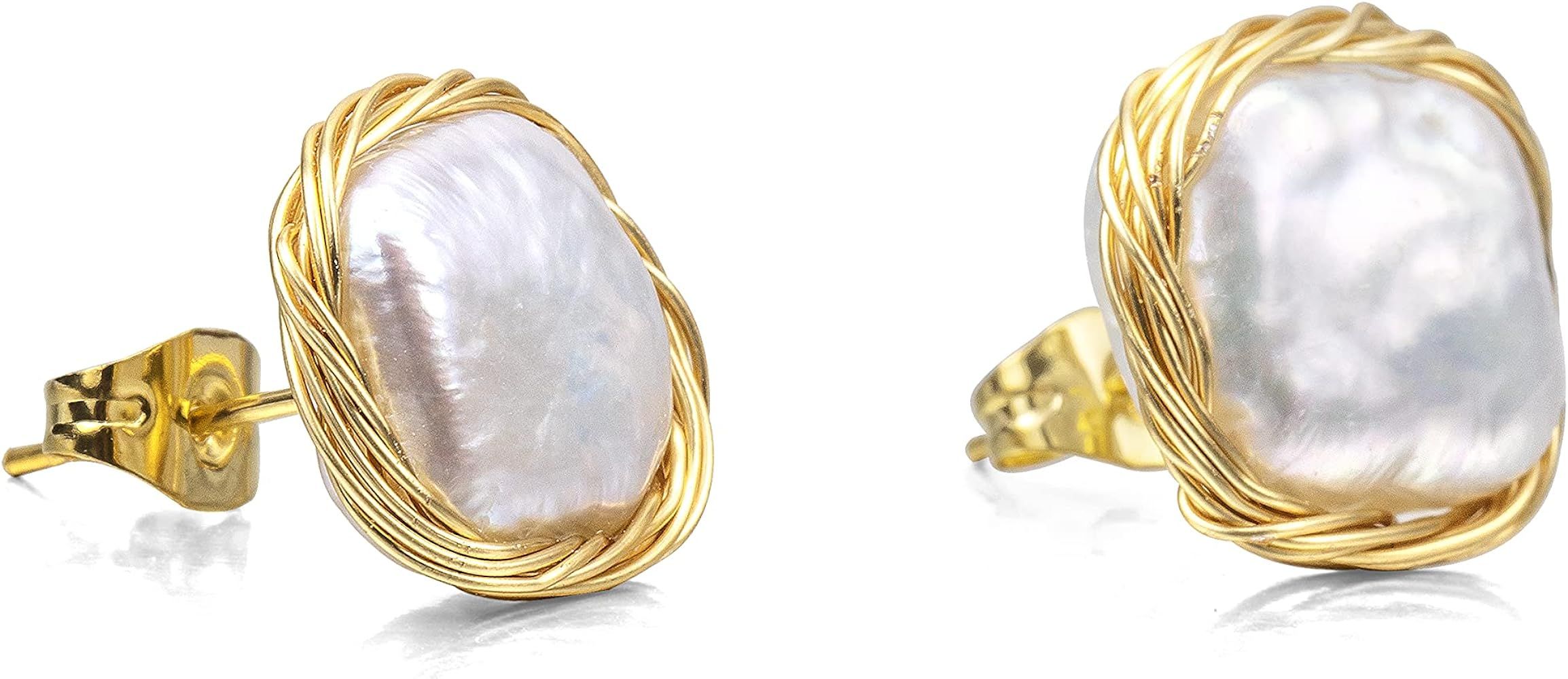 Square Baroque Pearl Earrings | Amazon (US)