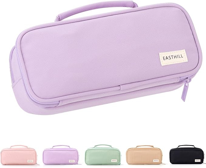 EASTHILL Large Capacity Pencil Case Pen Pouch Organizer Canvas Pencil Bag with Handle School Supp... | Amazon (US)