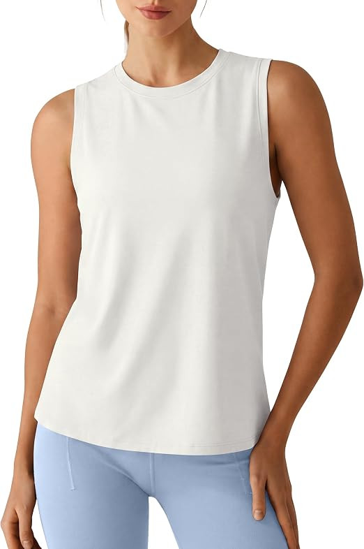 G4Free Lyocell Workout Running Tank Tops High Neck Athletic Tanks Loose Fit Hip Length Yoga Tenni... | Amazon (US)