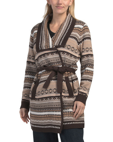 Intarsia Drape Cardigan | TJ Maxx