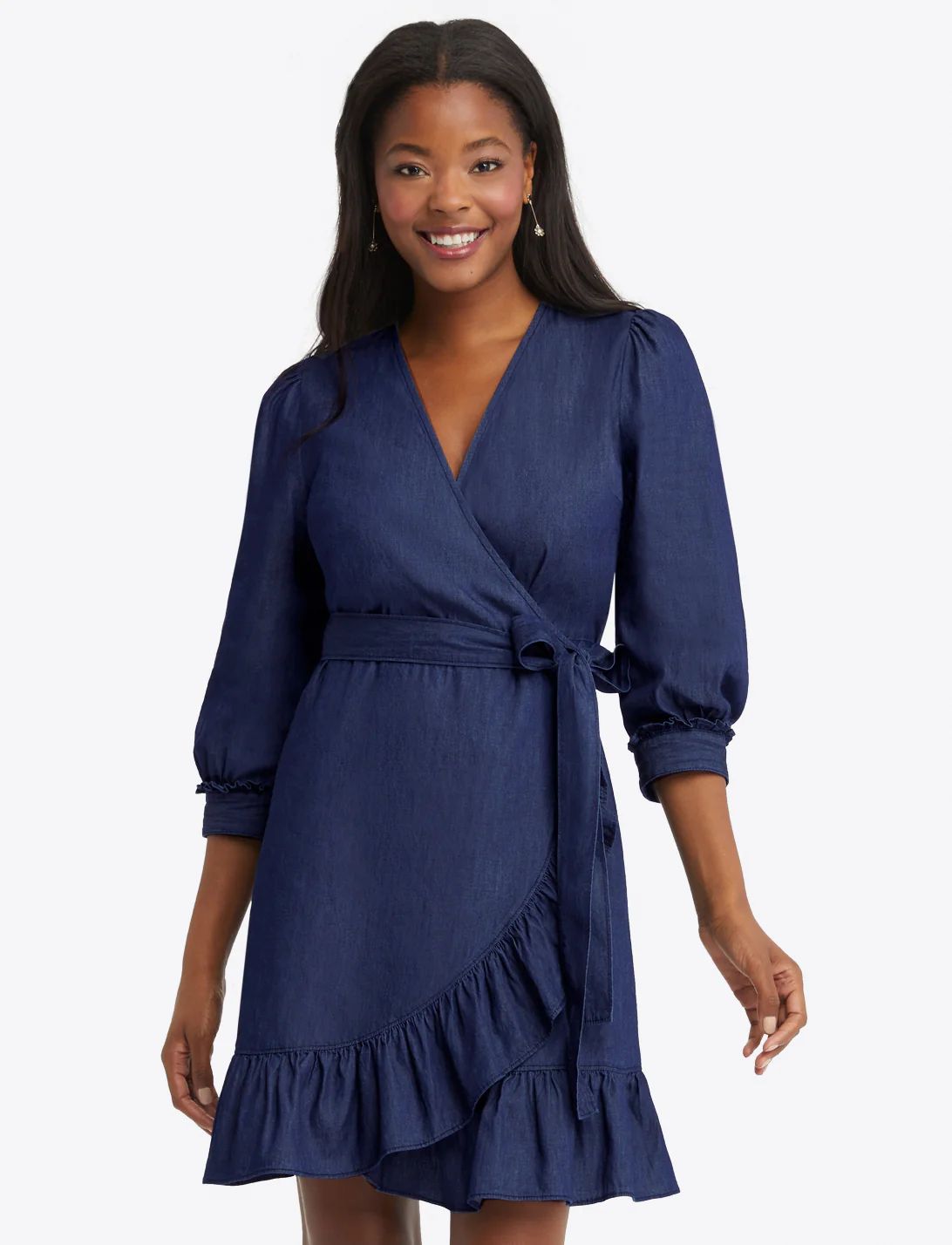 Wynonna Wrap Dress in Chambray | Draper James (US)