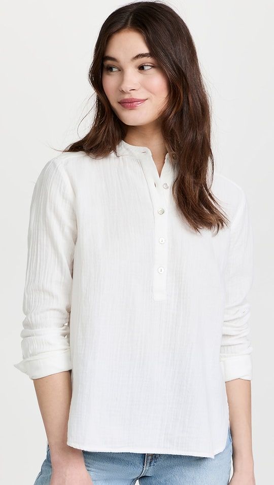 Dream Cotton Gauze Collarless Shirt | Shopbop