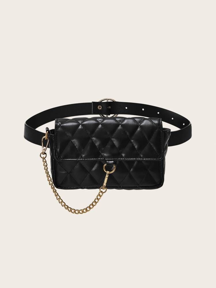 Chain Decor Quilted Fanny Pack | SHEIN