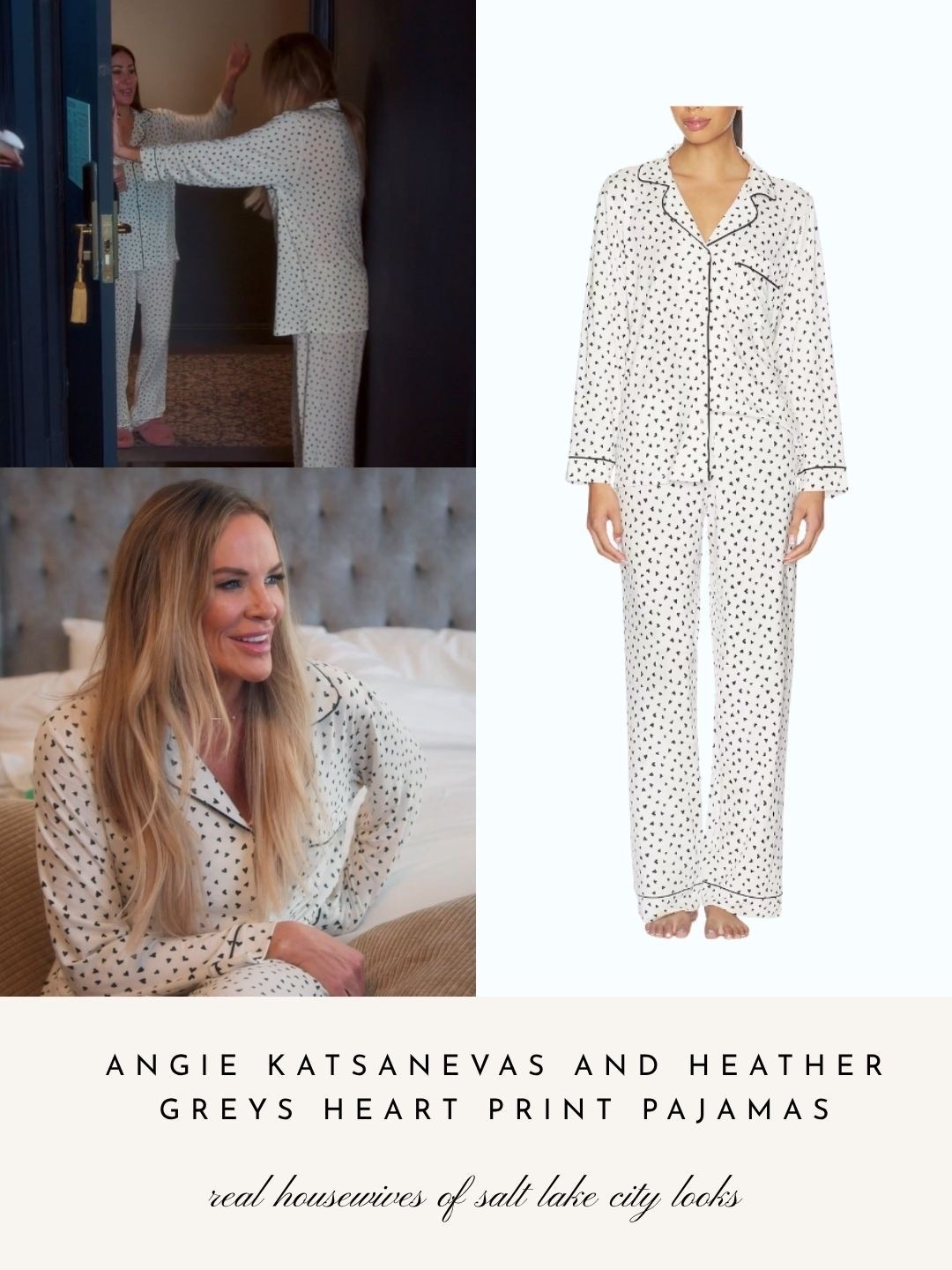 Angie Katsanevas’ and Heather Gays Heart Printed Pajamas