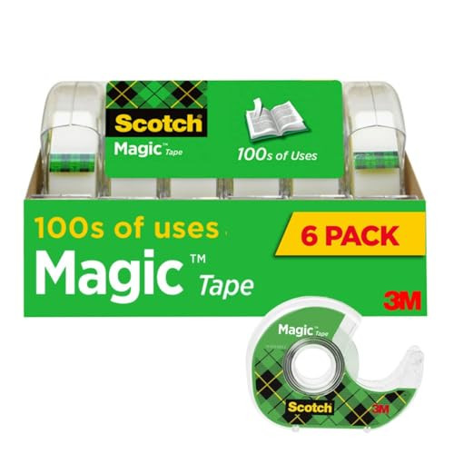 Scotch Magic Tape, Invisible, 6 Tape Rolls with Dispenders | Amazon (US)