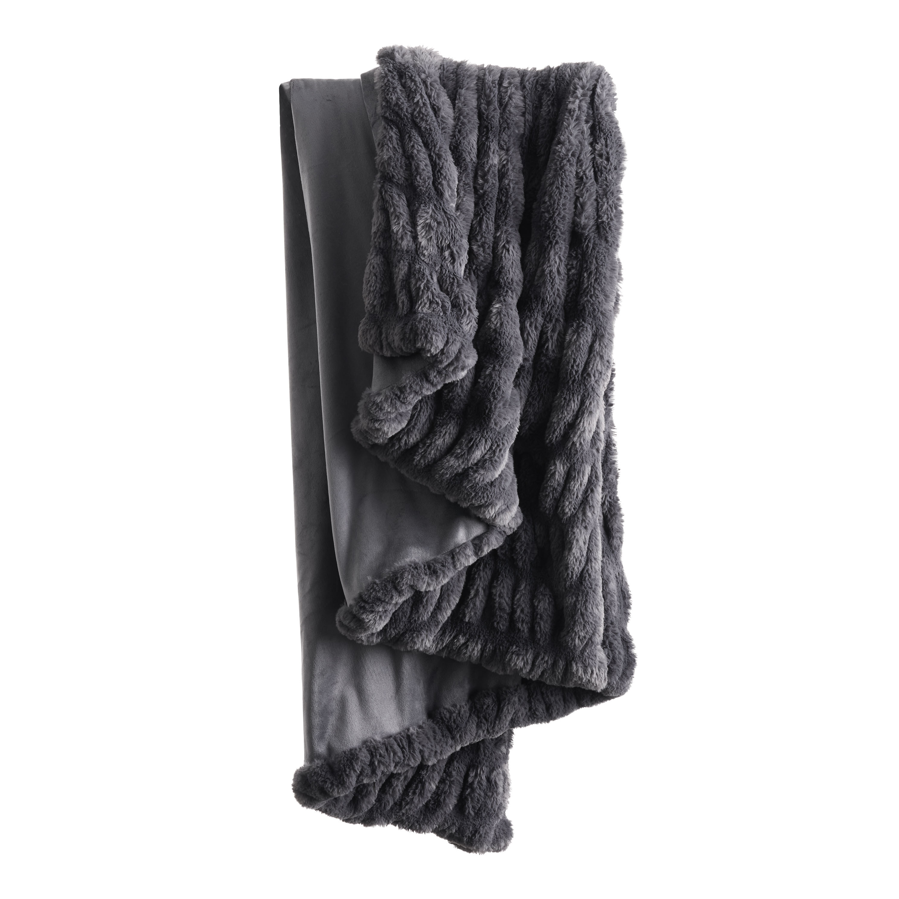 Faux Fur Textured Throw Blanket | World Market