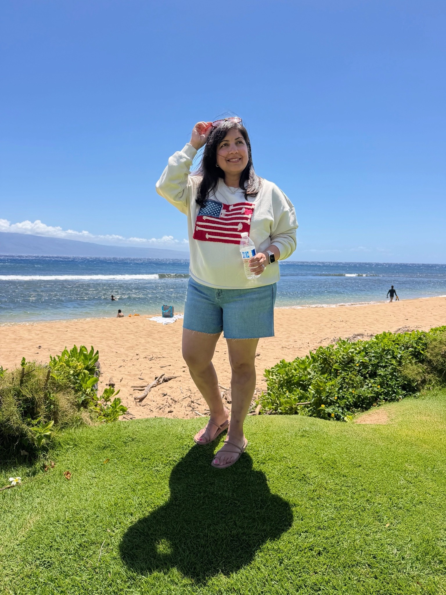 Memorial Day Outfit! 

Happy Memorial Day weekend! Hope you’re having a great one! Loving this flag sweatshirt with really cool rope details and a pair of denim shorts for a casual summer look! This sweatshirt is great for Memorial Day, 4th of July and trips to the lake and beach. Such a great summer layer for cool days and evenings and the cutest summer outfit! 

Target flag sweatshirt true to size. I sized up in the Tommy Bahama jean shorts for a roomier fit. Crocs toe loop strappy sandals. Madewell aviator sunglasses.

Vacation outfits beach, beach vacation outfits, summer outfits

#LTKootd #LTKMidsize #LTKTravel
