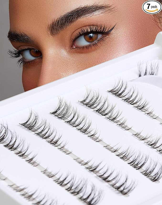 Cluster Lashes Wispy Cat Eye Half Lashes Natural Looking False Eyelashes Fluffy Thin Band Eyelash... | Amazon (UK)