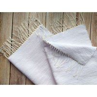 Scandinavian White Cotton Runner Rug For Bath, Hand Woven Area Rug, Modern Home Decor - Cozy Housewa | Etsy (US)