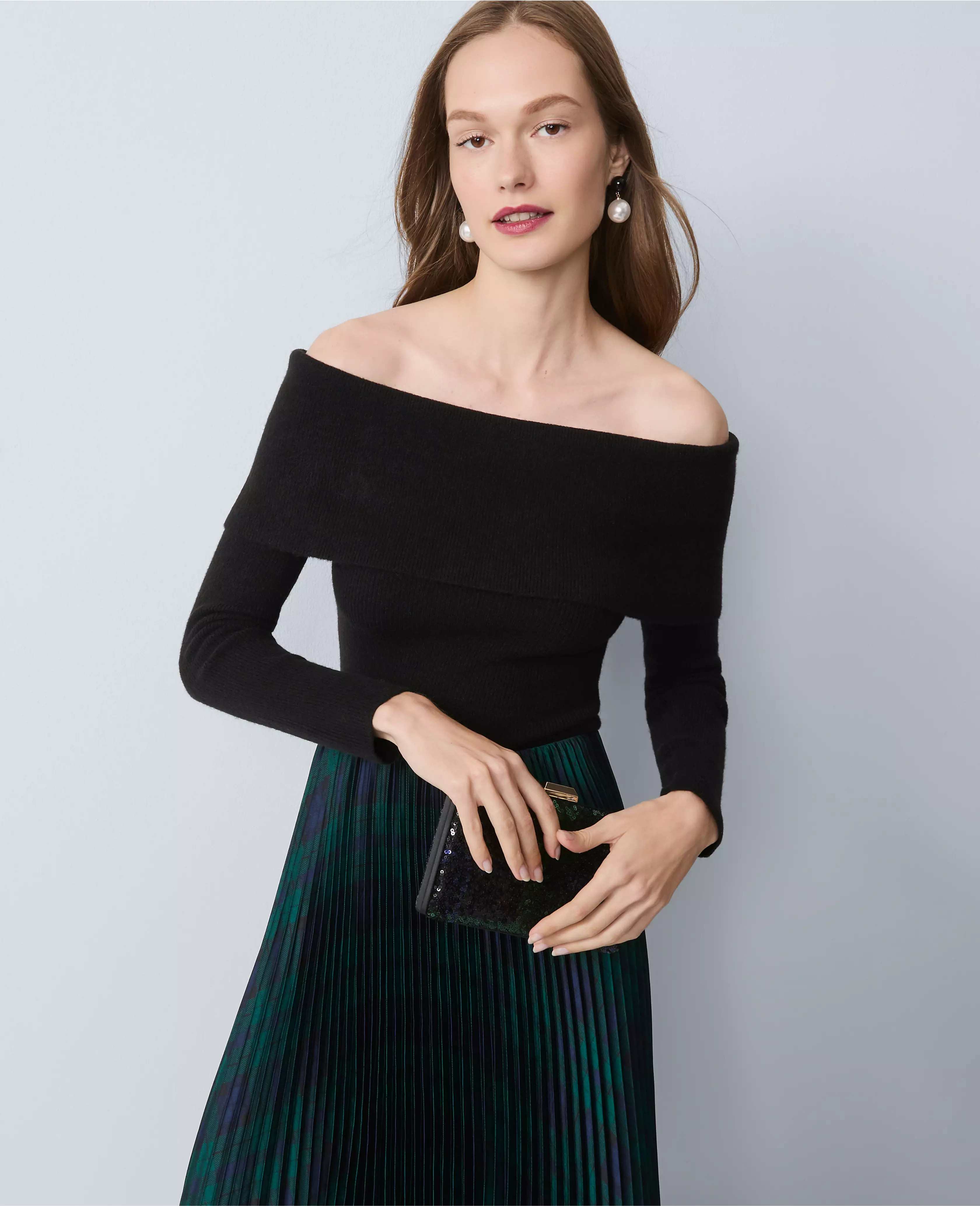 Ribbed Off-The-Shoulder Sweater | Ann Taylor
