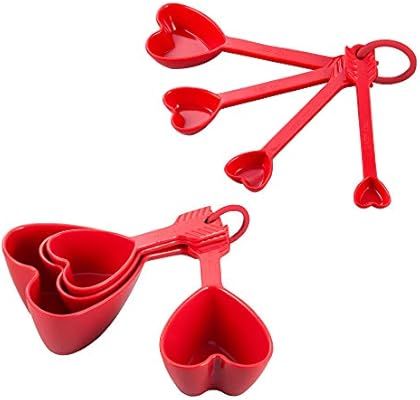 Gourmet Art Heart Measuring Cups and Spoons Set for Indoors Outdoors Use, Party, Wedding, Birthda... | Amazon (US)