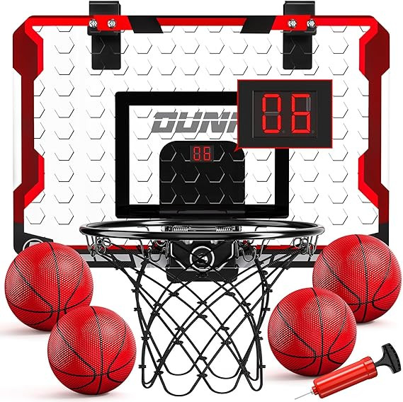 TEMI Indoor Basketball Hoop for Kids, Door Room Basketball Hoop,Mini Basketball Hoop with 4 Balls... | Amazon (US)