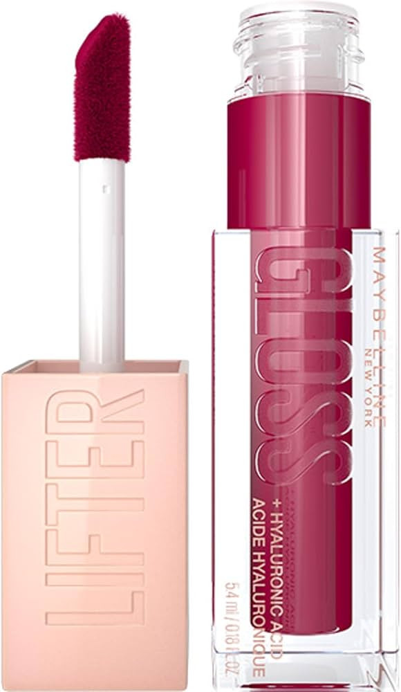 Maybelline New York Lifter Gloss Hydrating Lip Gloss with Hyaluronic Acid, Taffy, Sheer Berry, 1 ... | Amazon (US)