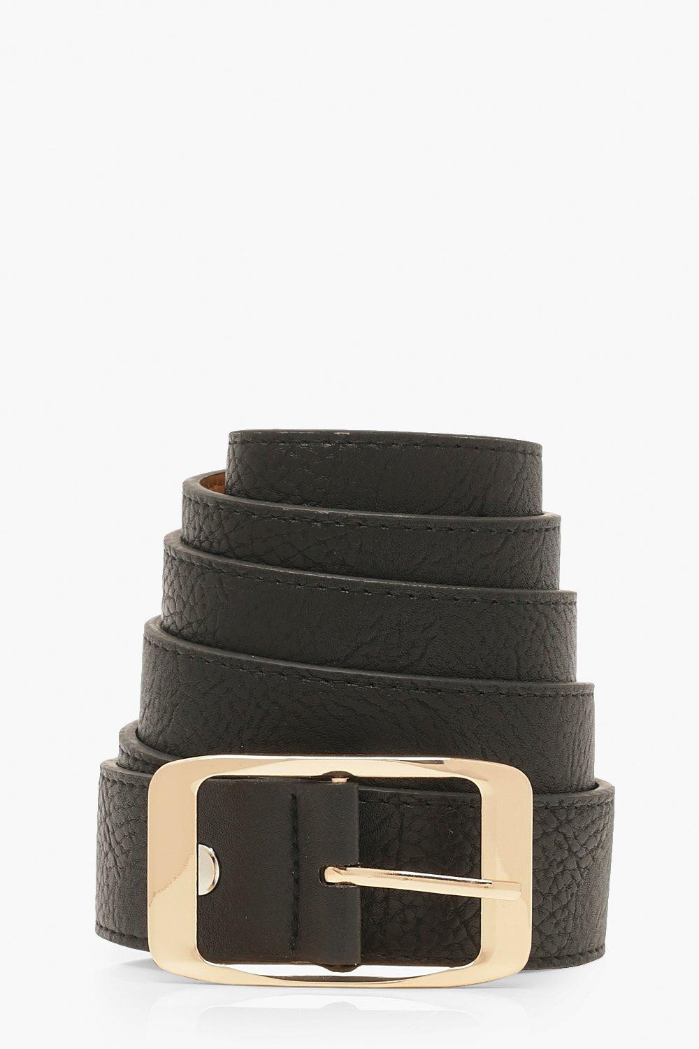 Womens Plus Imogen Chunky Boyfriend Belt - Black - One Size | Boohoo.com (US & CA)