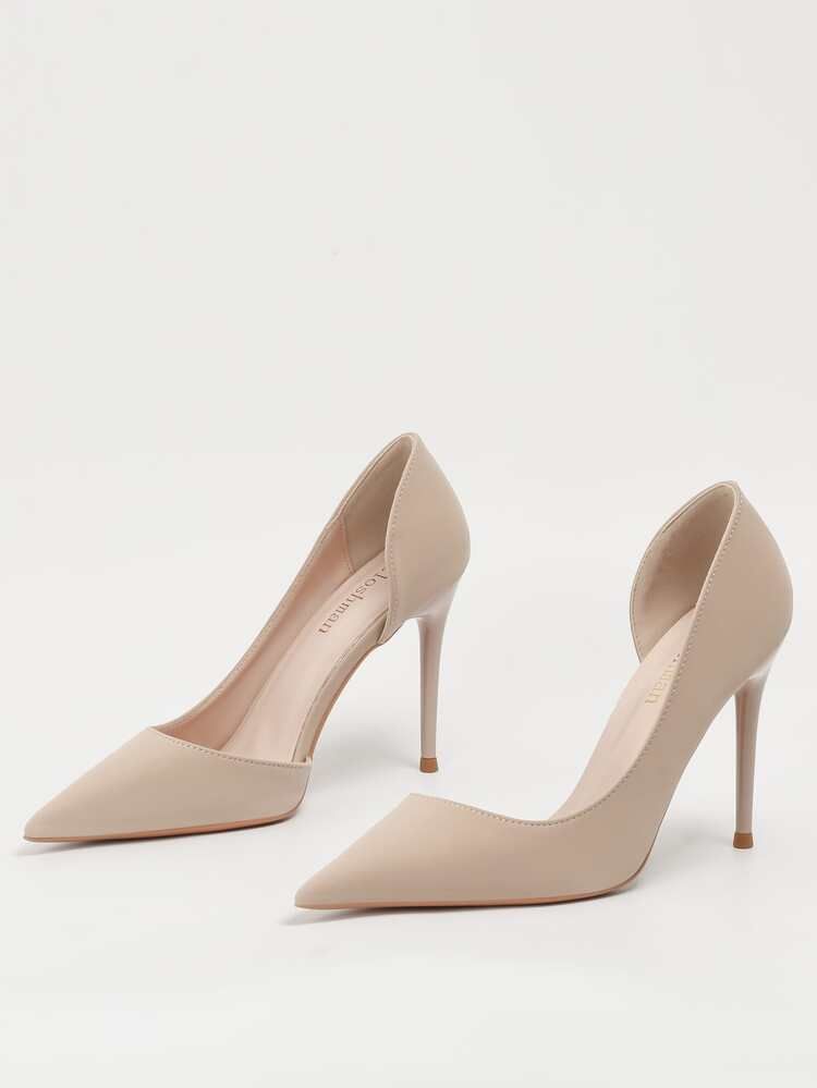 Minimalist Point Toe Stiletto Heeled Court Pumps | SHEIN