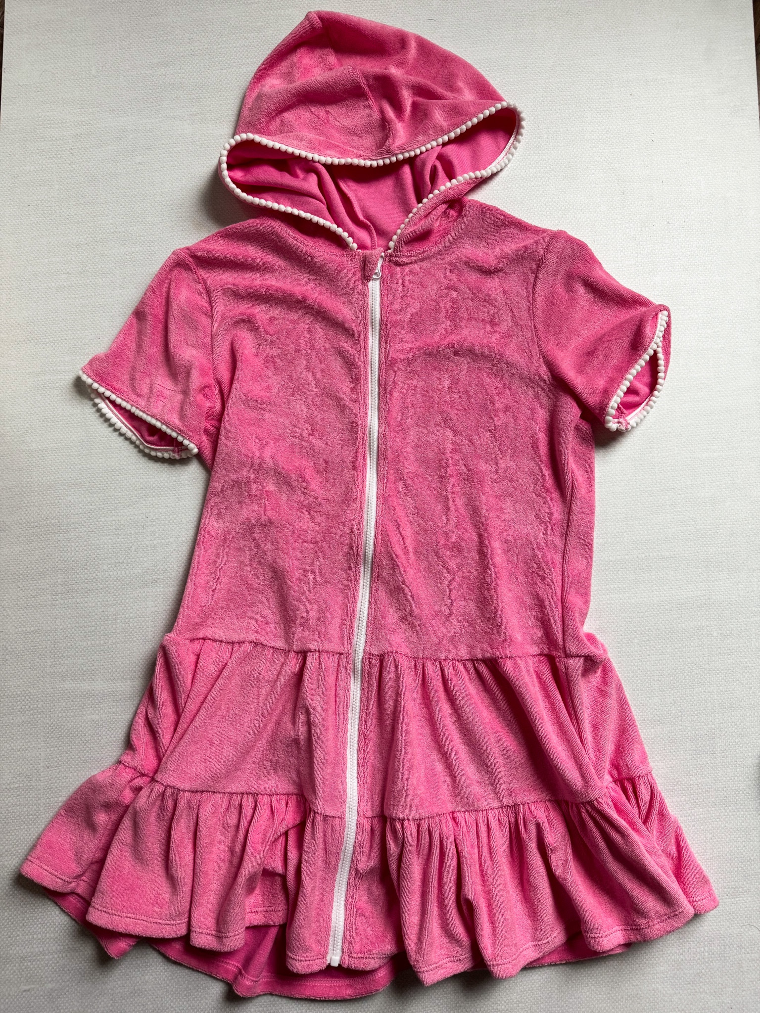 Terry swim coverup with good detailing

Love the detail - pom pom fringe - zips all the way down and comes in other colors 

True to size 

#LTKSwim #LTKKids #LTKSummerSales #LTKSaleAlert