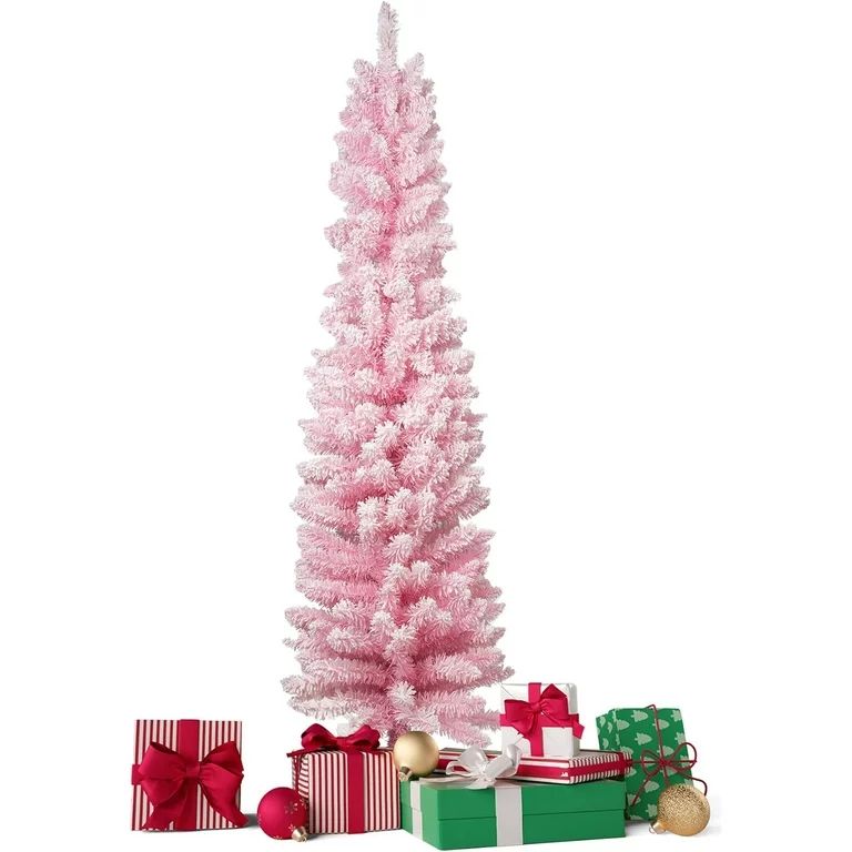 6FT Pink Christmas Tree, with Metal Stand, PVC Material, Artificial Xmas Tree for Indoor and Outd... | Walmart (US)
