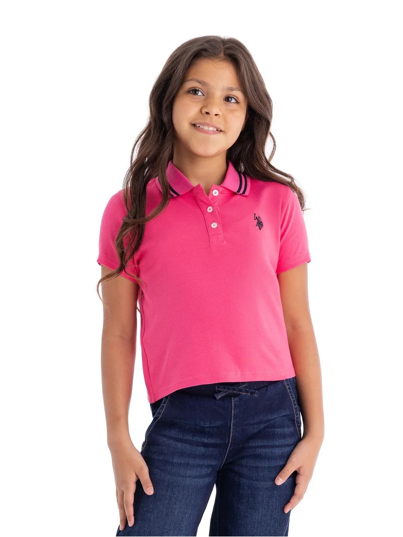 U.S. Polo Assn. Girls Short Sleeve Polo Shirt, Sizes 4-18 | Walmart (US)