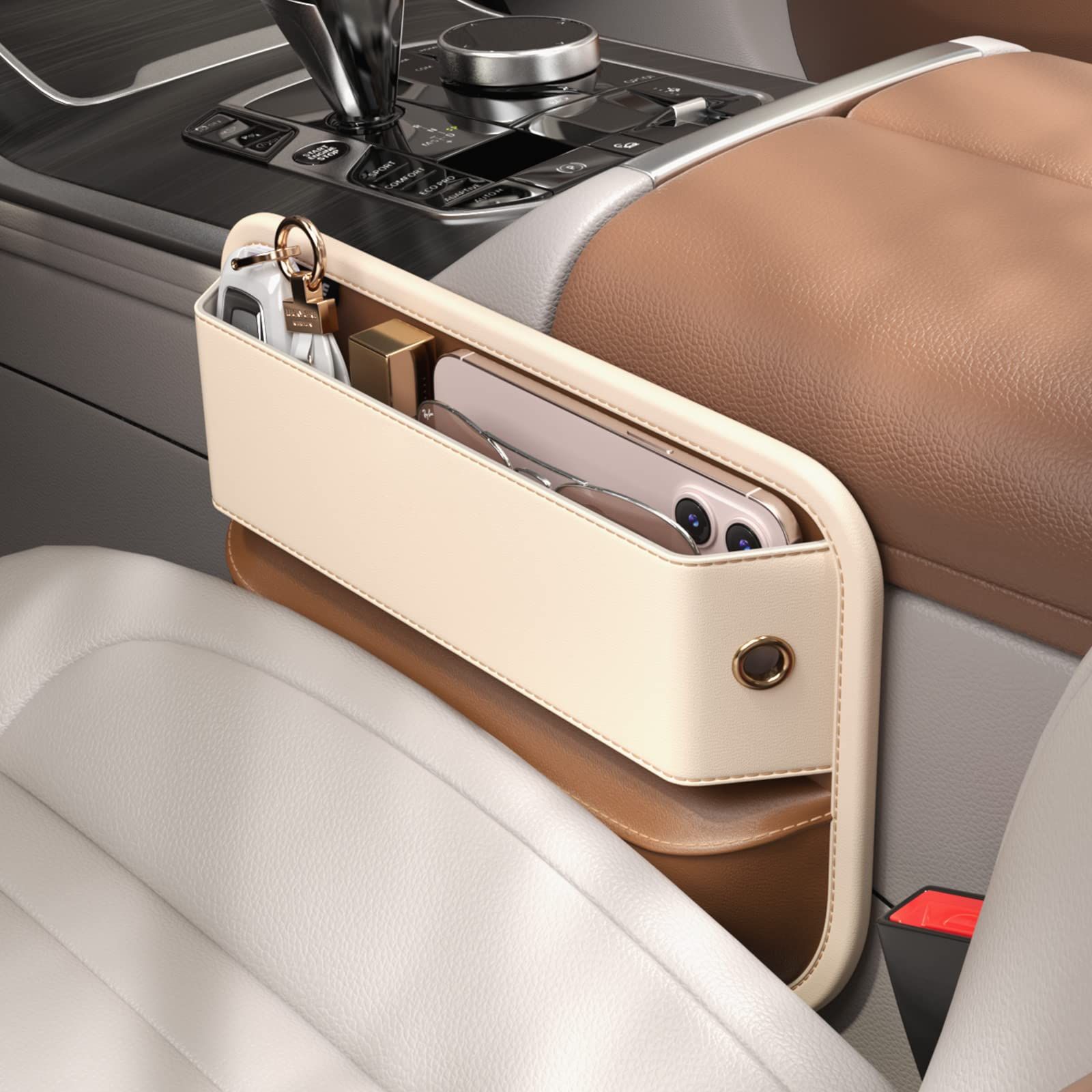 Nalqet Wanfuder Car Seat Gap Filler Leather Car Seat Organizer and Storage Automotive Accessories... | Amazon (US)