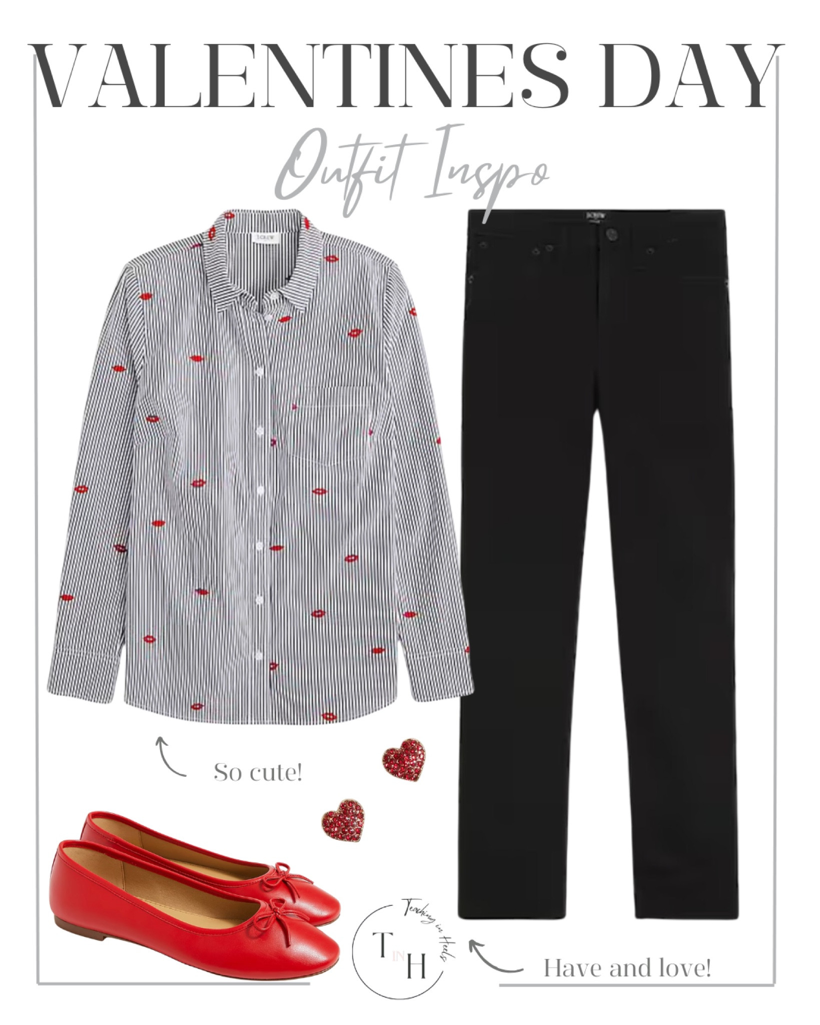 Button up valentines day shirt  black jeans  red flats  heart earrings  valentines day ootd  valentines day vibes  teacher style  teacher work style workwear  business casual  business office outfit  teacher ootd  teacherfit   ootd  shirt trendteacher  teacher outfits  teacher

#LTKSaleAlert #LTKStyleTip #LTKSeasonal
