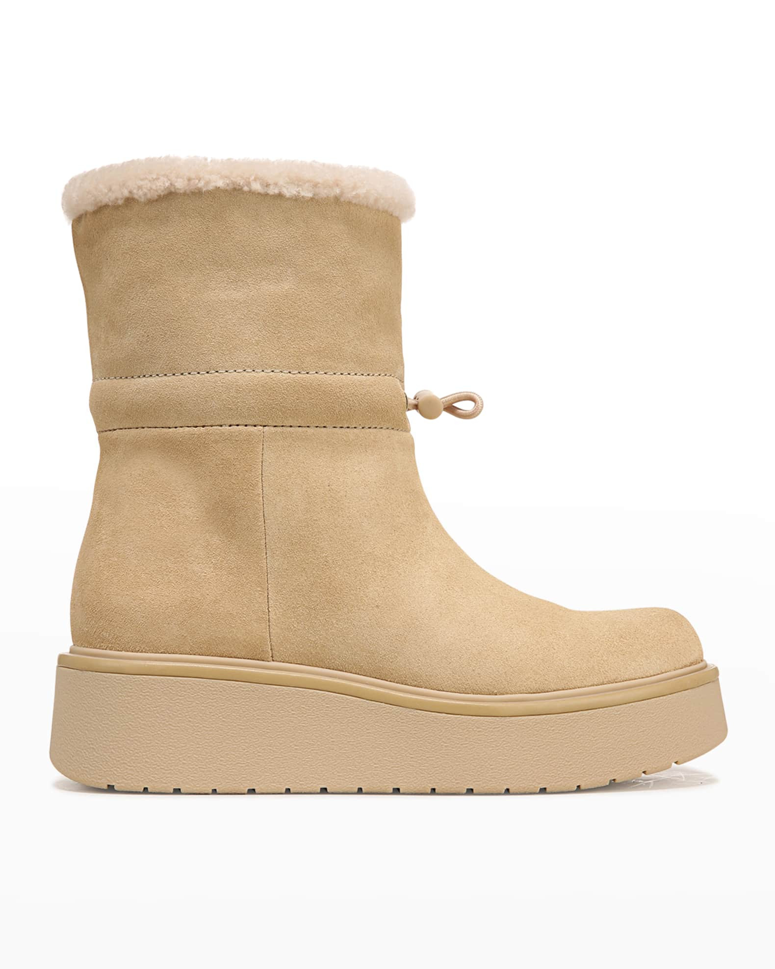 Bellingham Suede Shearling Snow Booties | Neiman Marcus