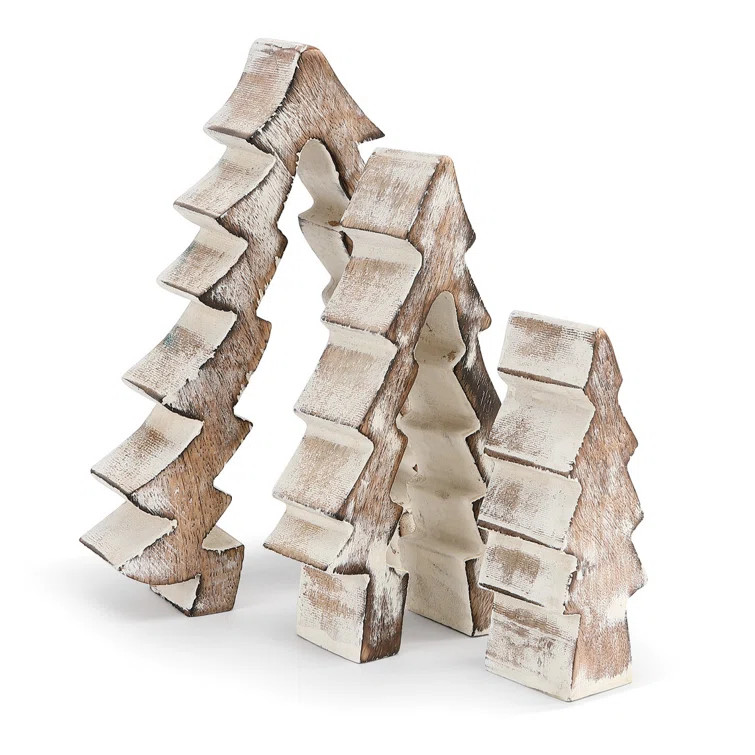 Whitewashed Wood Nesting Trees - Set Of 3 | Wayfair North America