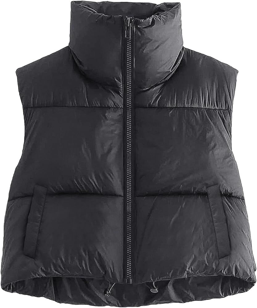 AUTOMET Women's Cropped Puffer Vest Winter Lightweight Sleeveless Warm Outerwear Vests Padded Gil... | Amazon (US)