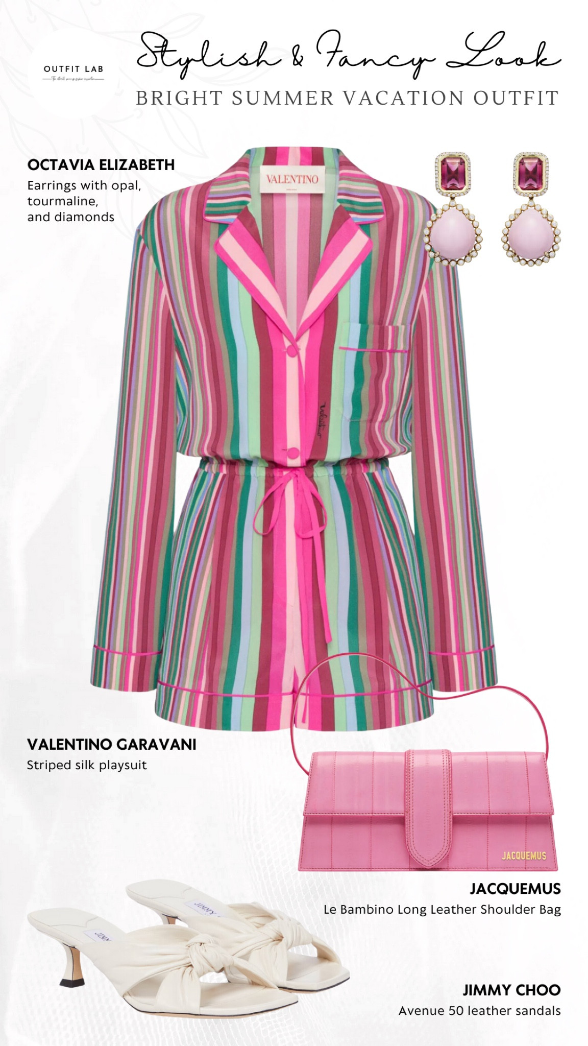 Bright Summer Vacation Outfit: Stylish & Fancy Look – Shop Now!

Make a statement on your summer vacation with this bright and stylish fancy outfit. Featuring a vibrant Valentino Garavani playsuit paired with chic Jimmy Choo sandals for a fashionable look. Complete the ensemble with a trendy Jacquemus bag and dazzling Octavia Elizabeth earrings. Perfect for any sun-soaked getaway, this outfit ensures you stay stylish and sophisticated. Shop now to elevate your vacation wardrobe with this stunning ensemble!

#LTKParties #LTKStyleTip #LTKSeasonal