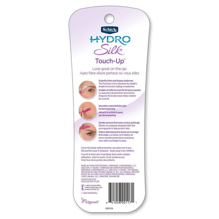 Schick Hydro Silk Touch-Up Multipurpose Exfoliating Facial Razor and Eyebrow Shaper - 3ct | Target