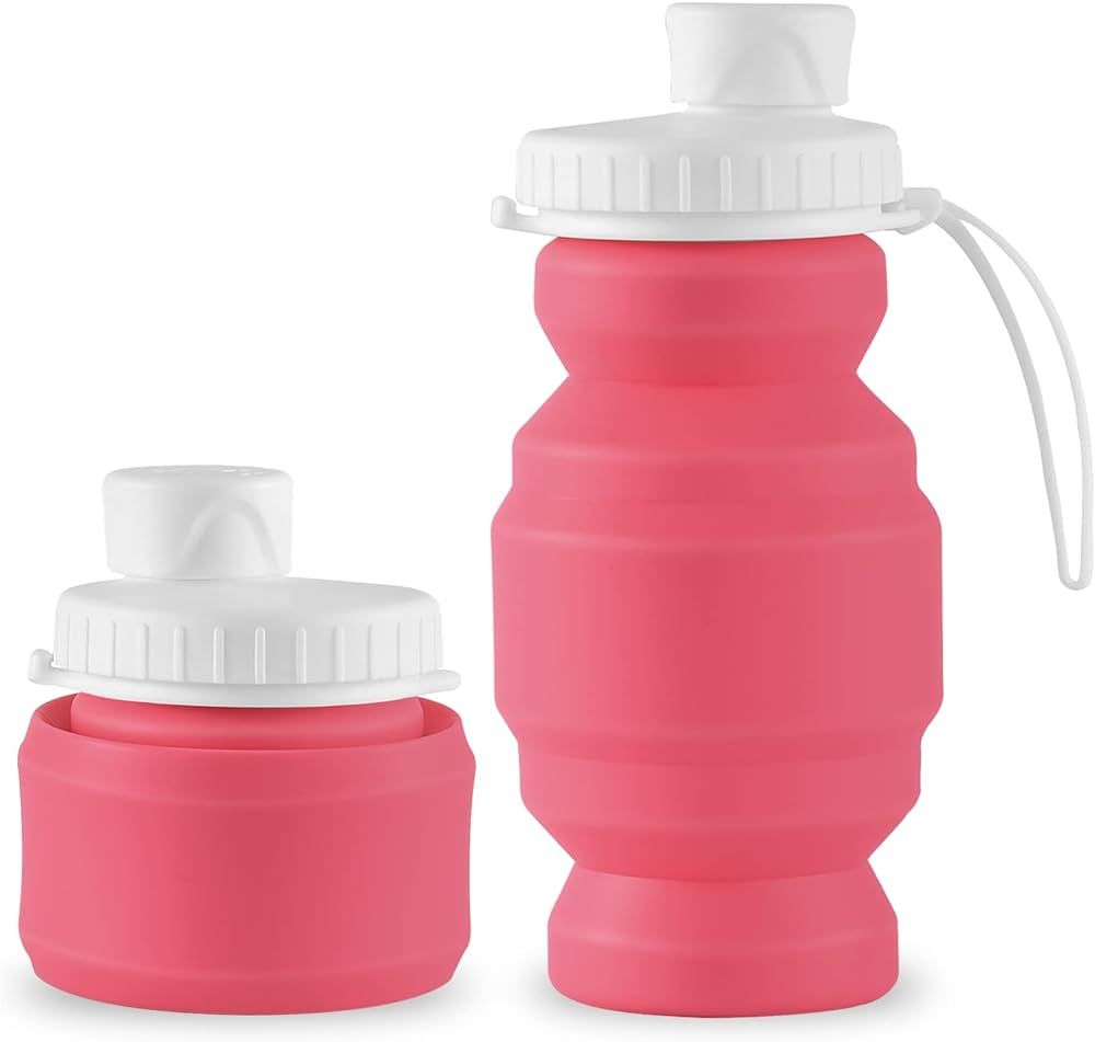 SPECIAL MADE Collapsible Water Bottles Cups Leakproof Valve Reusable BPA Free Silicone Foldable T... | Amazon (US)
