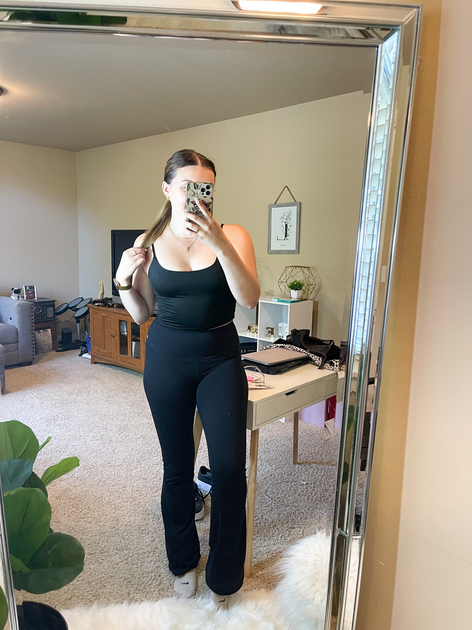 All black loungewear featuring flared leggings from Nordstrom

I’m wearing size 8 leggings and a M tank

#LTKSeasonal #LTKfit #LTKunder100