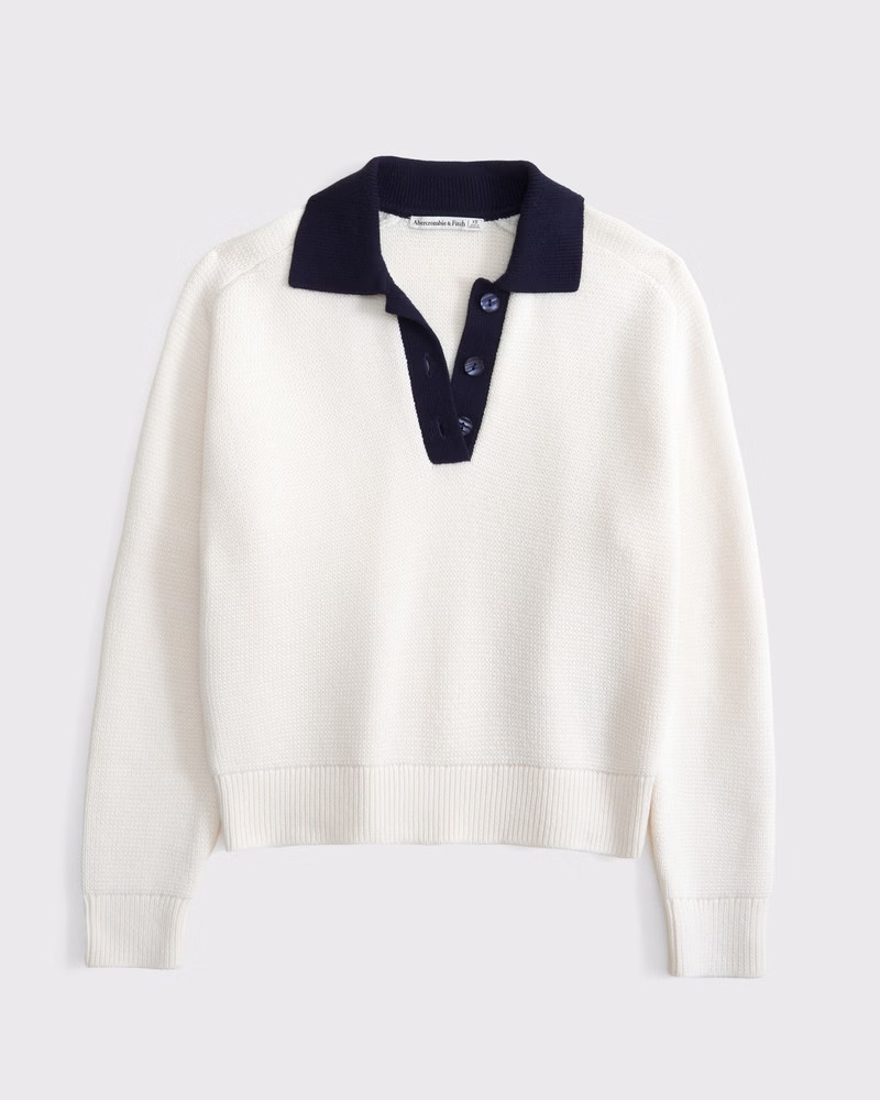 Easy Long-Sleeve Sweater Polo | Abercrombie & Fitch (US)