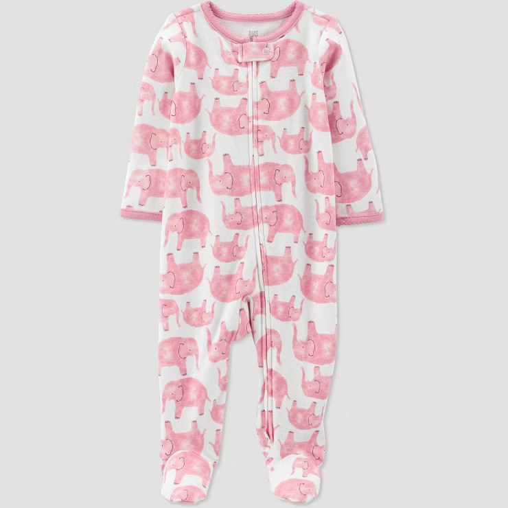 Carter's Just One You® Baby Girls' Elephant Footed Pajama - Pink | Target
