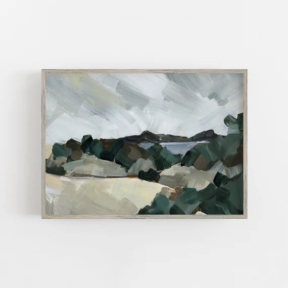 Scenic Landscape Painting Farmhouse Decor Statement Art Countryside Meadow Wall Art Print or Canv... | Etsy (US)