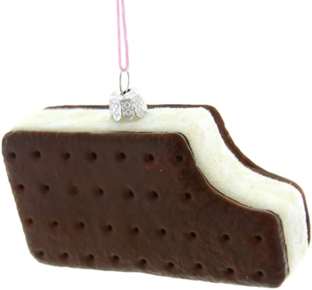 The Bridge Collection Glass Ice Cream Sandwich Ornament - Chocolate Cookie Ice Cream Dessert Chri... | Amazon (US)