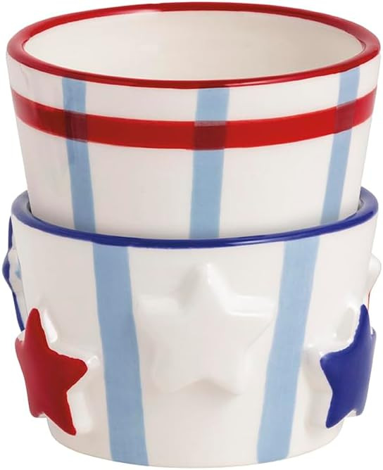 Mud Pie Blue Ceramic Stars Stripe Americana Ramekin | Amazon (US)