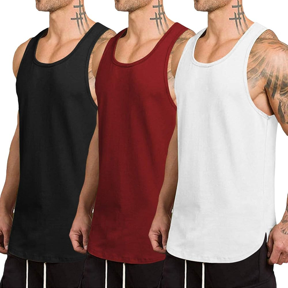 COOFANDY Men's 3 Pack Quick Dry Workout Tank Top Gym Muscle Tee Fitness Bodybuilding Sleeveless T... | Amazon (US)