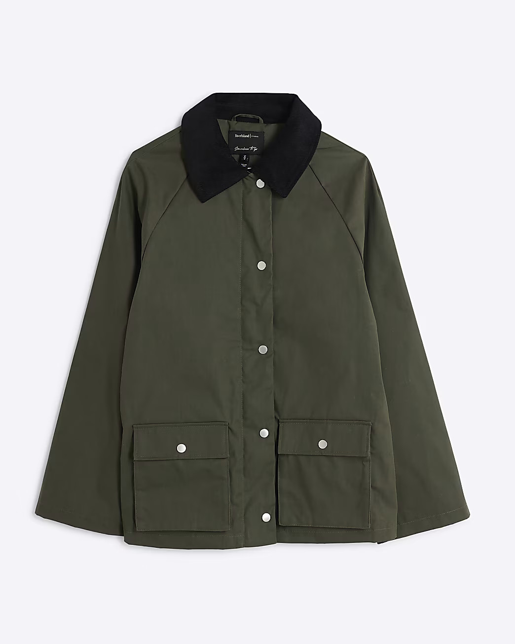 Khaki Waxed Jacket | River Island UK & IE