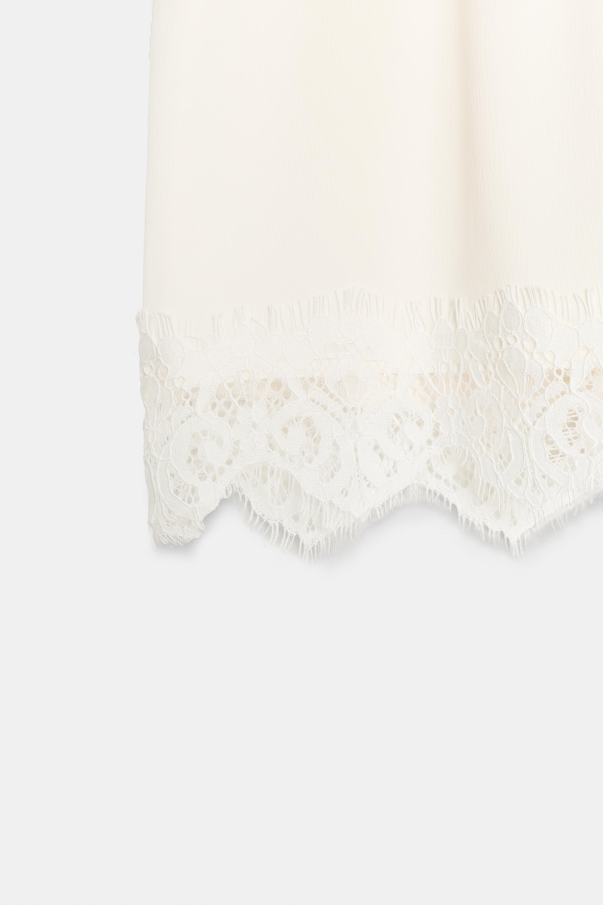 SATIN SHORTS WITH LACE TRIM | Zara UK
