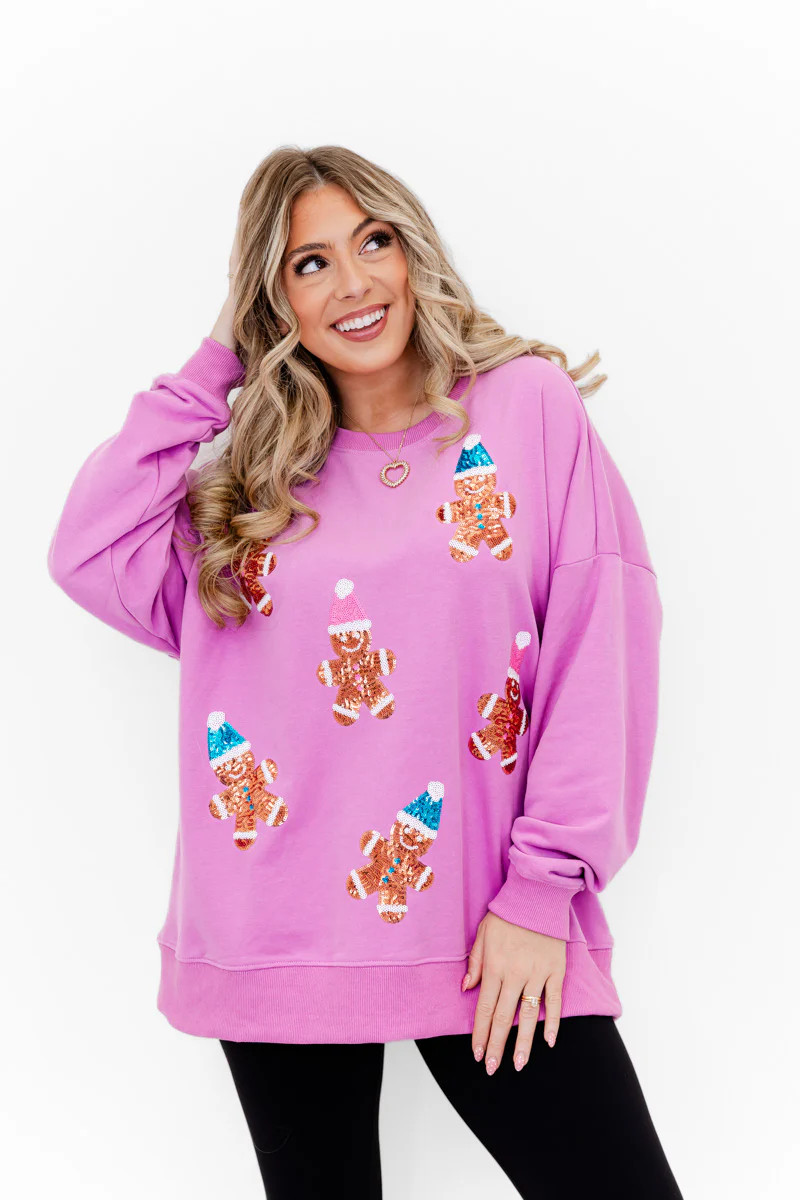 Gingerbread Cutie Sequin Sweatshirt | Whiskey Darling Boutique
