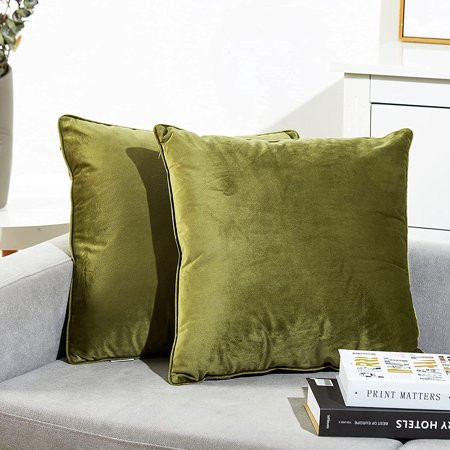 Set of 2 Soft Velvet Square Pillow Covers Throw Pillow Covers Decorative Pillowcases for Christmas D | Walmart (US)