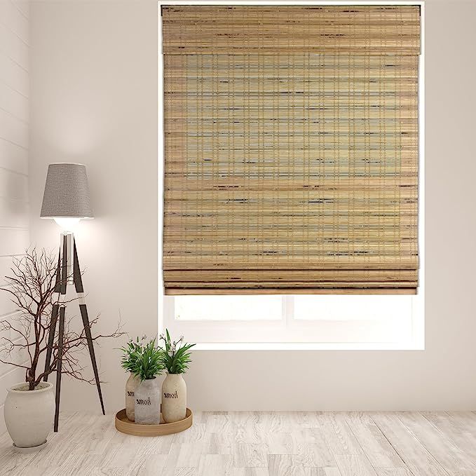 Arlo Blinds Cordless Tuscan Bamboo Roman Shades Blinds - Size: 22" W x 60" H, Cordless Lift Syste... | Amazon (US)