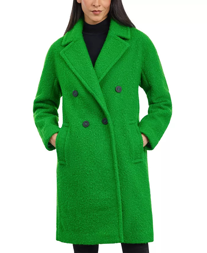 Women's Double-Breasted Bouclé Walker Coat | Macy's