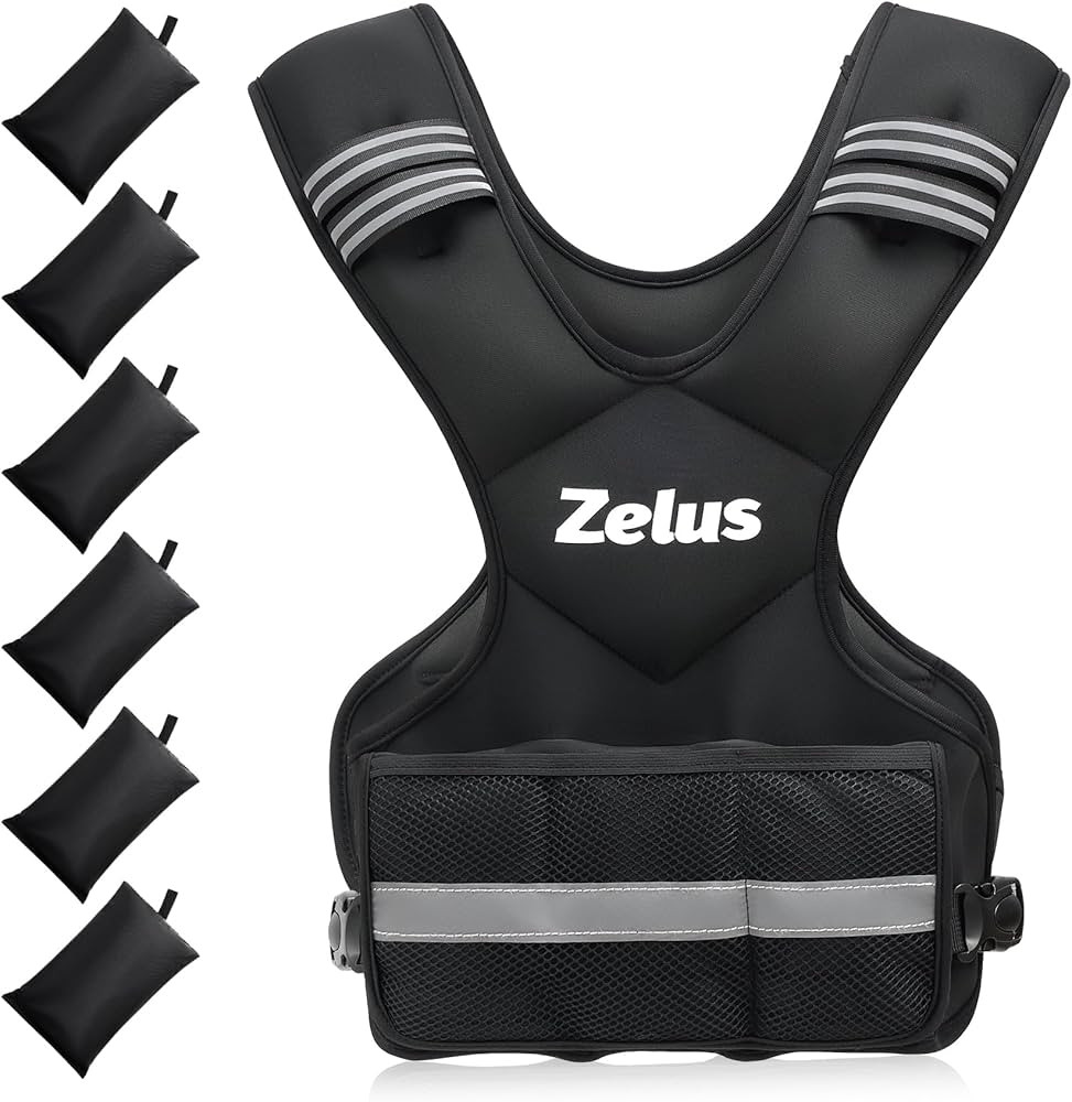 ZELUS Weighted Vest for Men and Women | 4-10lb/11-20lb/20-32lb Vest with 6 Ironsand Weights for H... | Amazon (US)