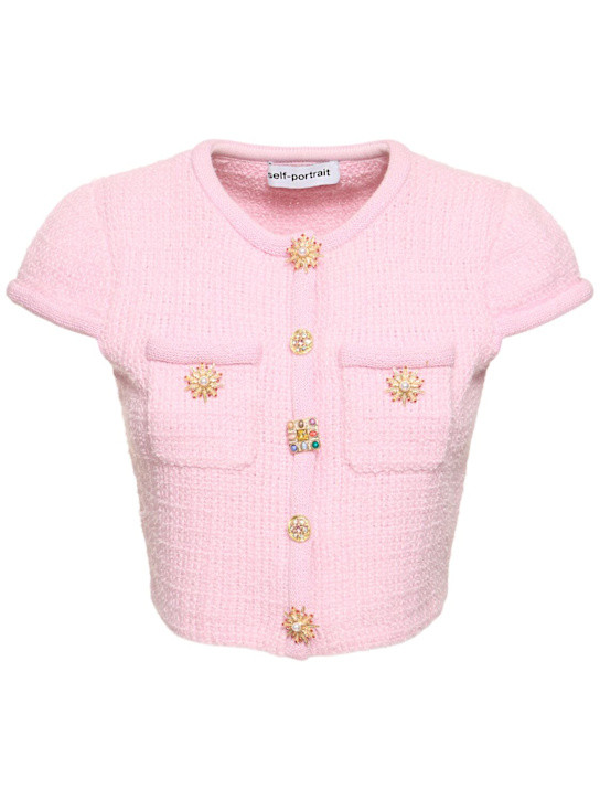 Embellished knit viscose blend top | Luisaviaroma