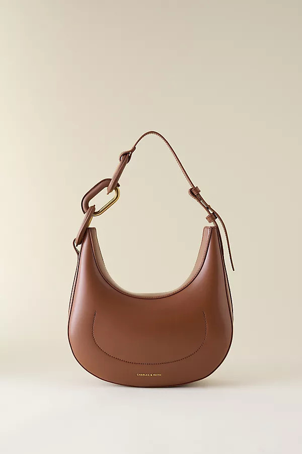 Charles & Keith Kora Metallic-Accent Moon Bag | Anthropologie (UK)