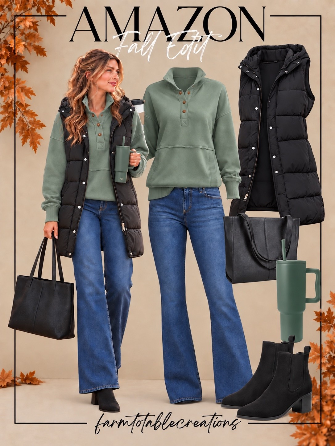 Amazon Prime Day Fall Fashion Deals 🍂🛍️

This Amazon Prime Day fashion look is such an easy fall outfit for everyday wear. The soft sage pullover paired with classic denim feels casual and polished, while the long black puffer vest adds the perfect extra layer for cooler days.

I love the black ankle boots, roomy tote, and insulated tumbler with this look too. It’s perfect for errands, school pickup, travel days, casual weekends, or any day you want to feel comfortable but still put together.

Follow @farmtotablecreations on Instagram for more cozy home finds and trending decor.

#LTKStyle #LTKFashion #LTKSaleAlert #PrimeDay #AmazonPrimeDay #PrimeDayDeals #AmazonFashion #AmazonFinds #FallFashion #PufferVest #LayeringSeason #CasualFallStyle #FallOutfit #AmazonDeals #AmazonMustHaves