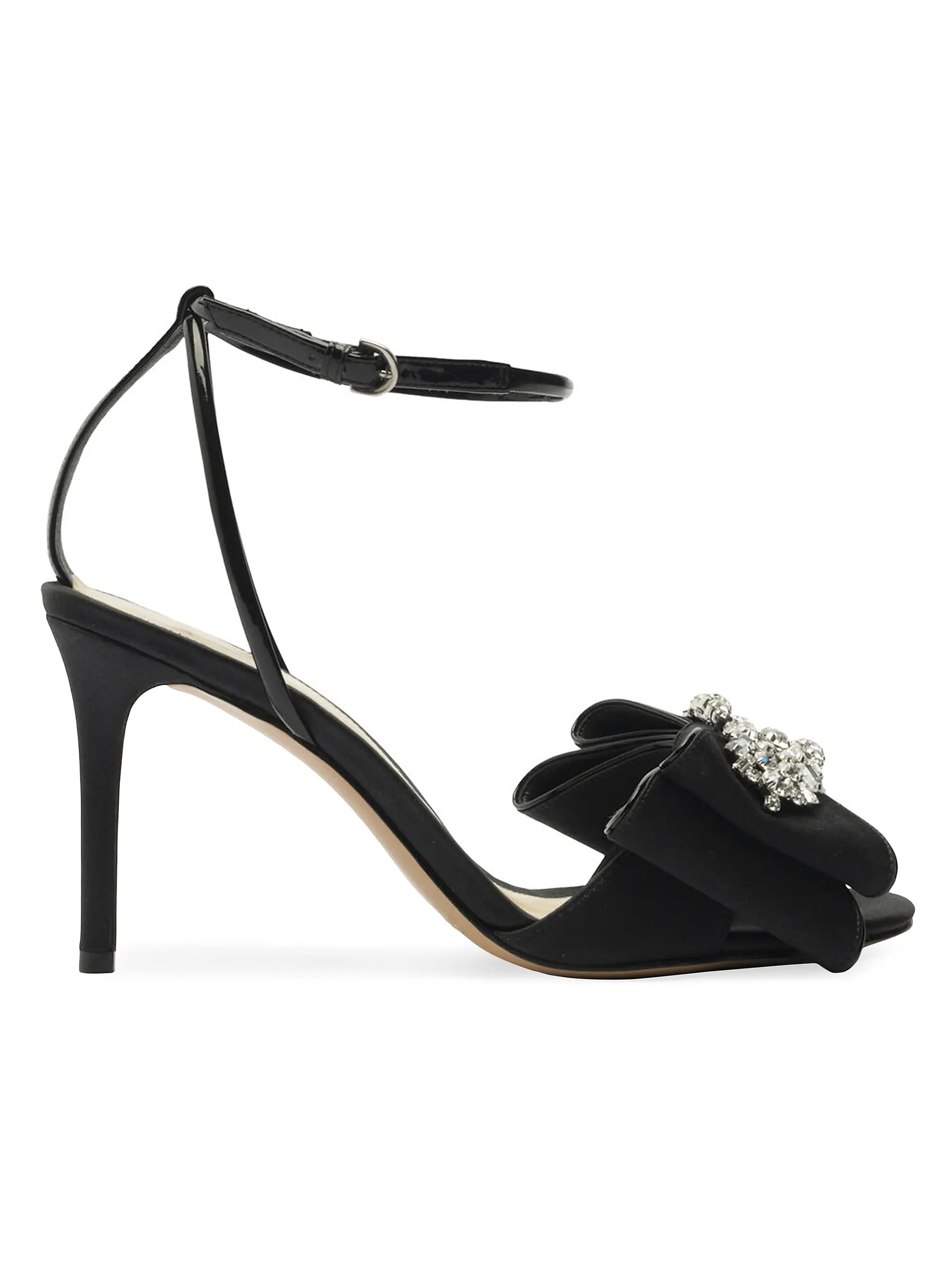 Holly Crystals 100MM Embellished Satin Bow Sandals | Saks Fifth Avenue