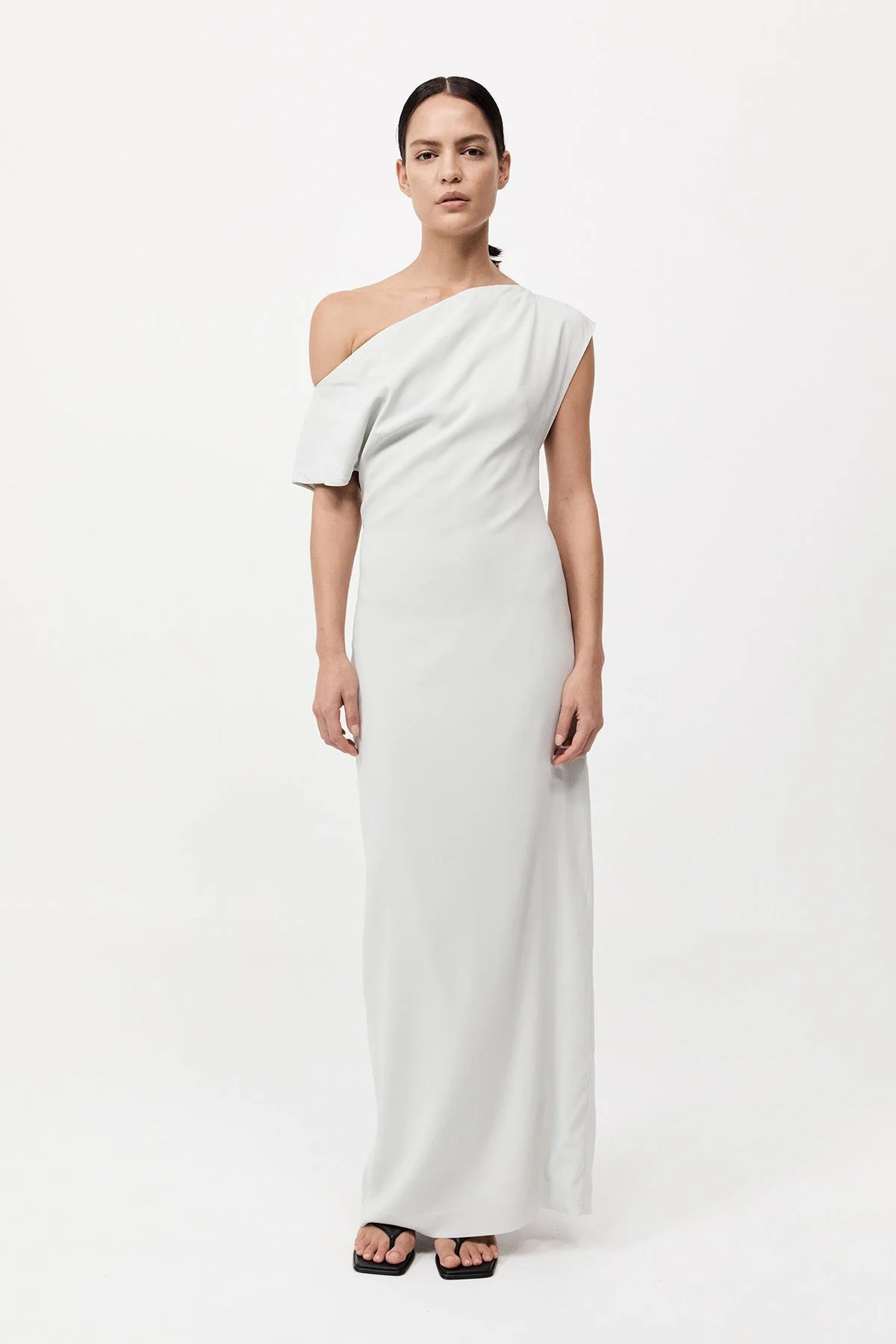 Asymmetric Off Shoulder Dress - Silver | St. Agni (US, UK, EU)